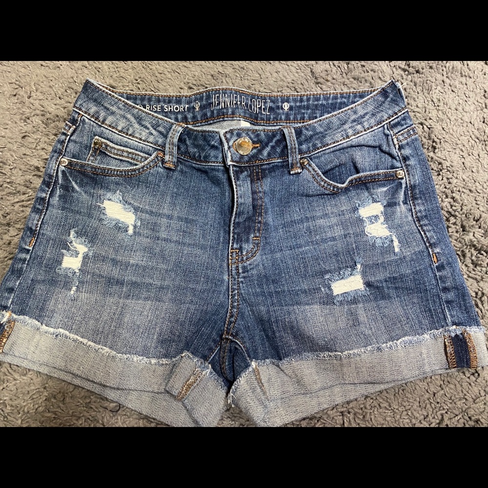 Jennifer Lopez Mid Rise Jean Short